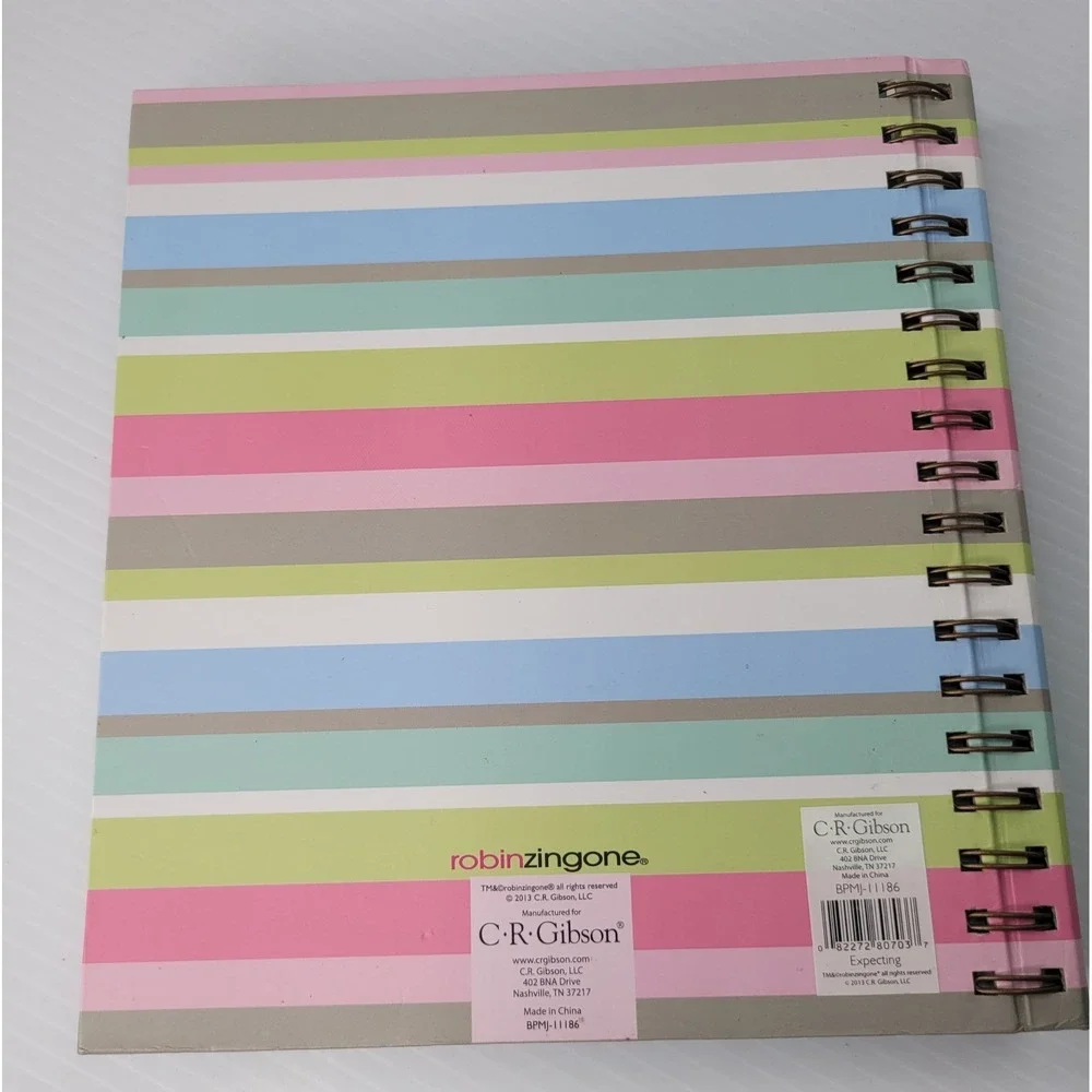 C.R. Gibson‎ Pregnancy Journal Multi Stripe Robin Zingone Memory Book